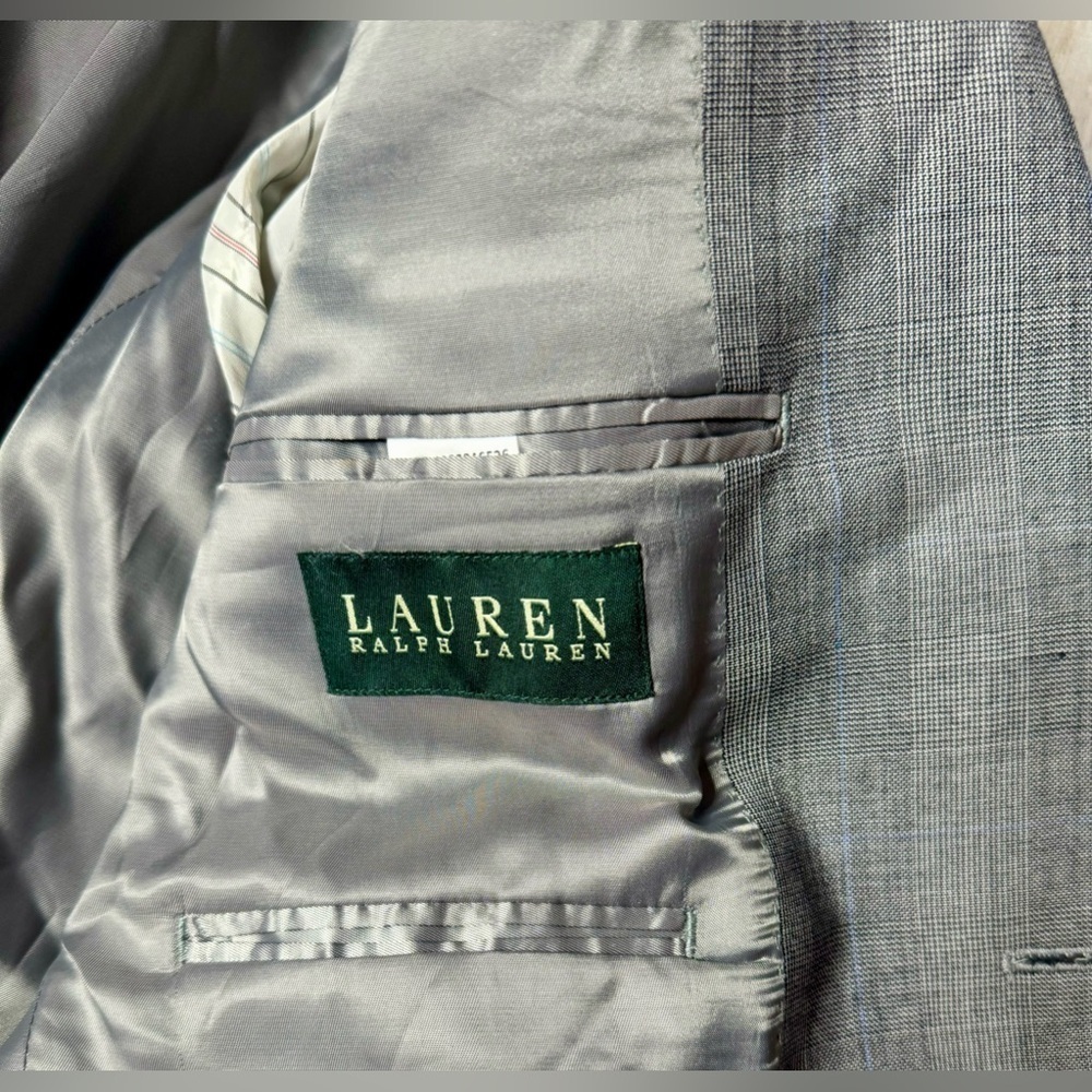 Lauren Ralph Lauren Blazer Jacket Men's 42R Gray Classic Checked - Picture 10 of 10